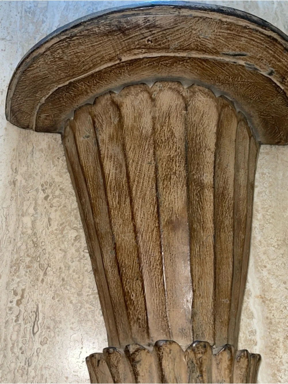 Vtg Oversize Toleware Rustic Wooden Wall Sconce Shelf Display Decor XL Large